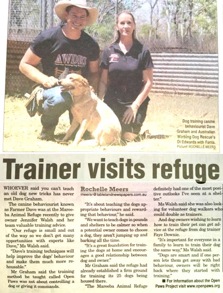 Tablelands Advertiser Arctice David Graham at Mareeba Animal Rescue